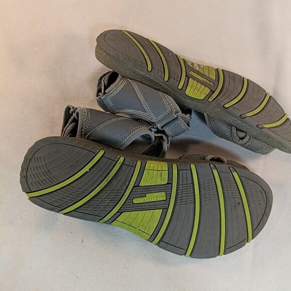 Merrell Panther Sandals Grey Blue Green 6M 8W Leather Hook Loop MY53337 Sport - Picture 11 of 12